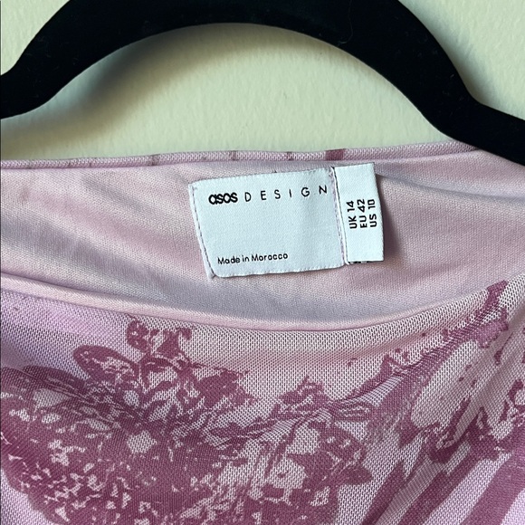 Elegant Pink/Purple Floral Long Sleeve Dress - Picture 2 of 4